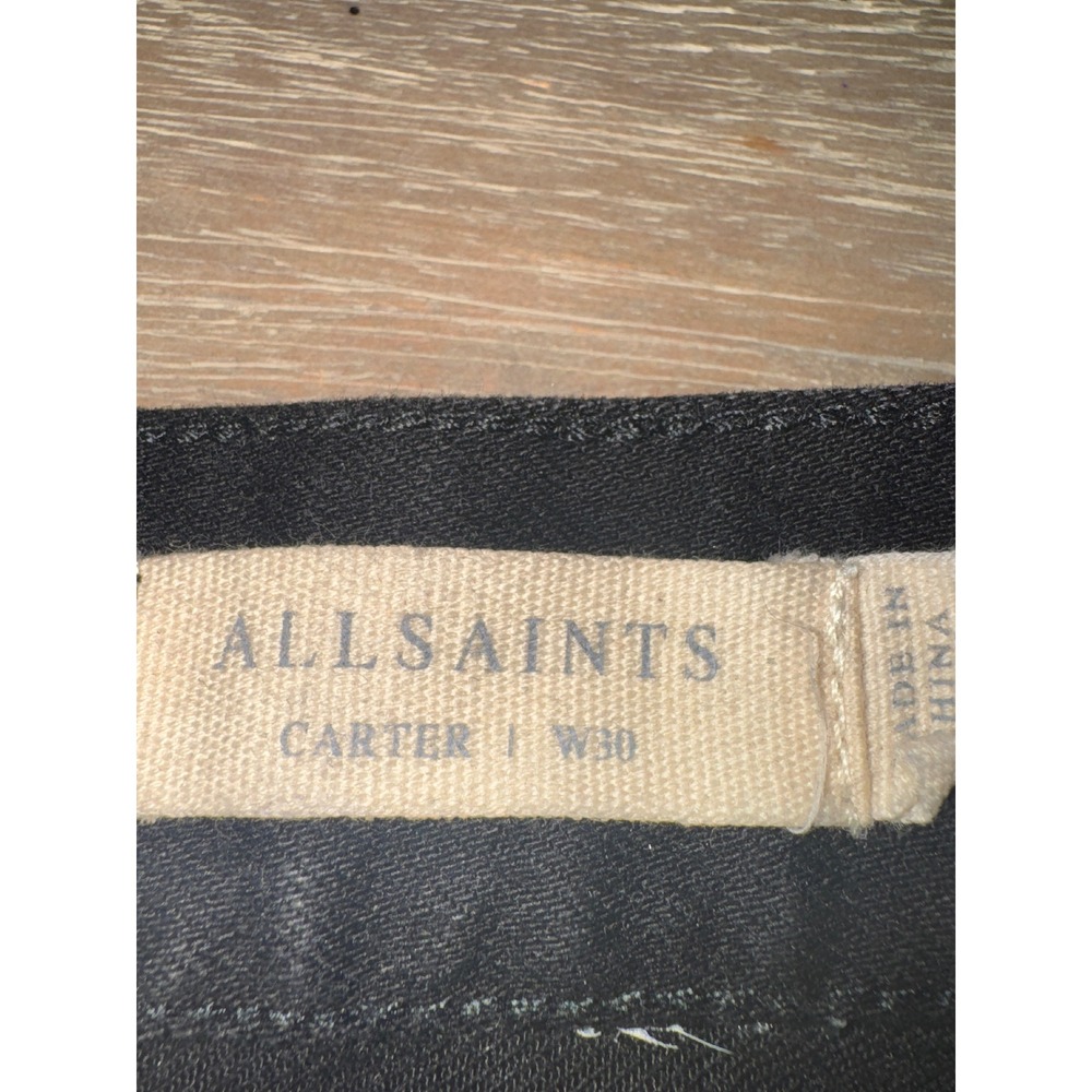AllSaints Carter Slim Fit Jeans Mens W30 Washed Black Button Fly‎ Denim - Picture 3 of 6